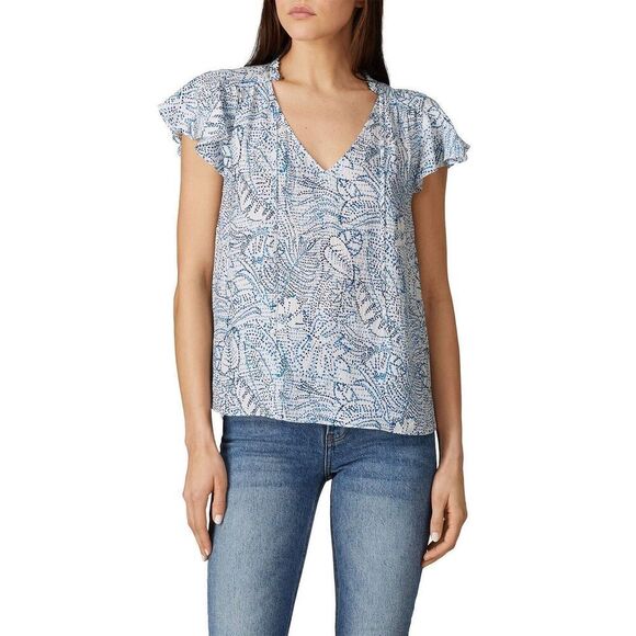 Parker Blue Printed Exie Blouse - Picture 1 of 8